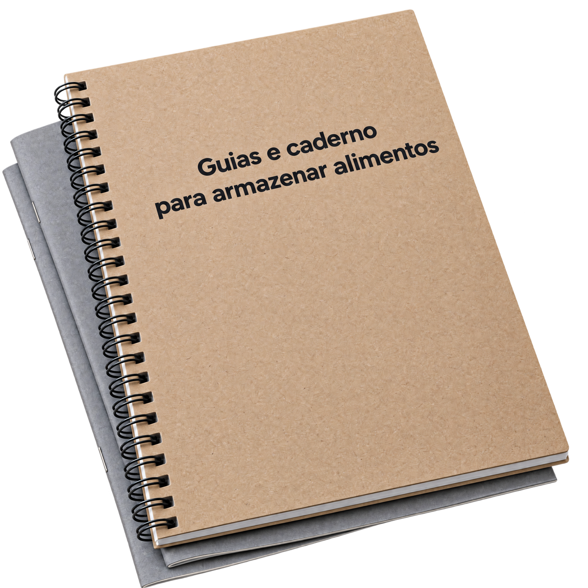 Guias e caderno para armazenar alimentos