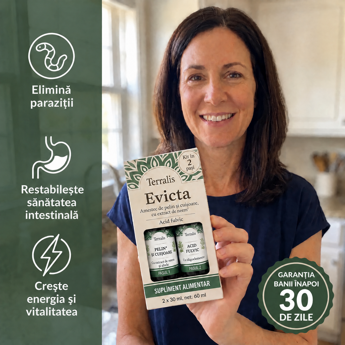 Kit de detoxifiere intestinală în 2 etape Evicta - 5668EVC-RO