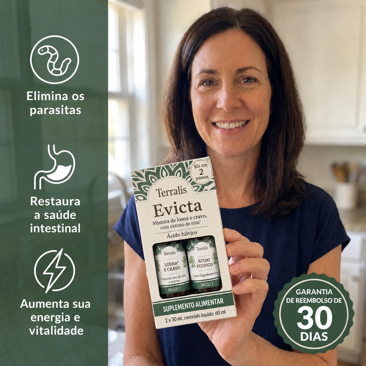 Kit detox intestinal em 2 passos Evicta - 2668EVC-BR