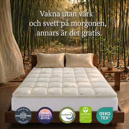 Kumora bäddmadrass med sina fem certifieringar