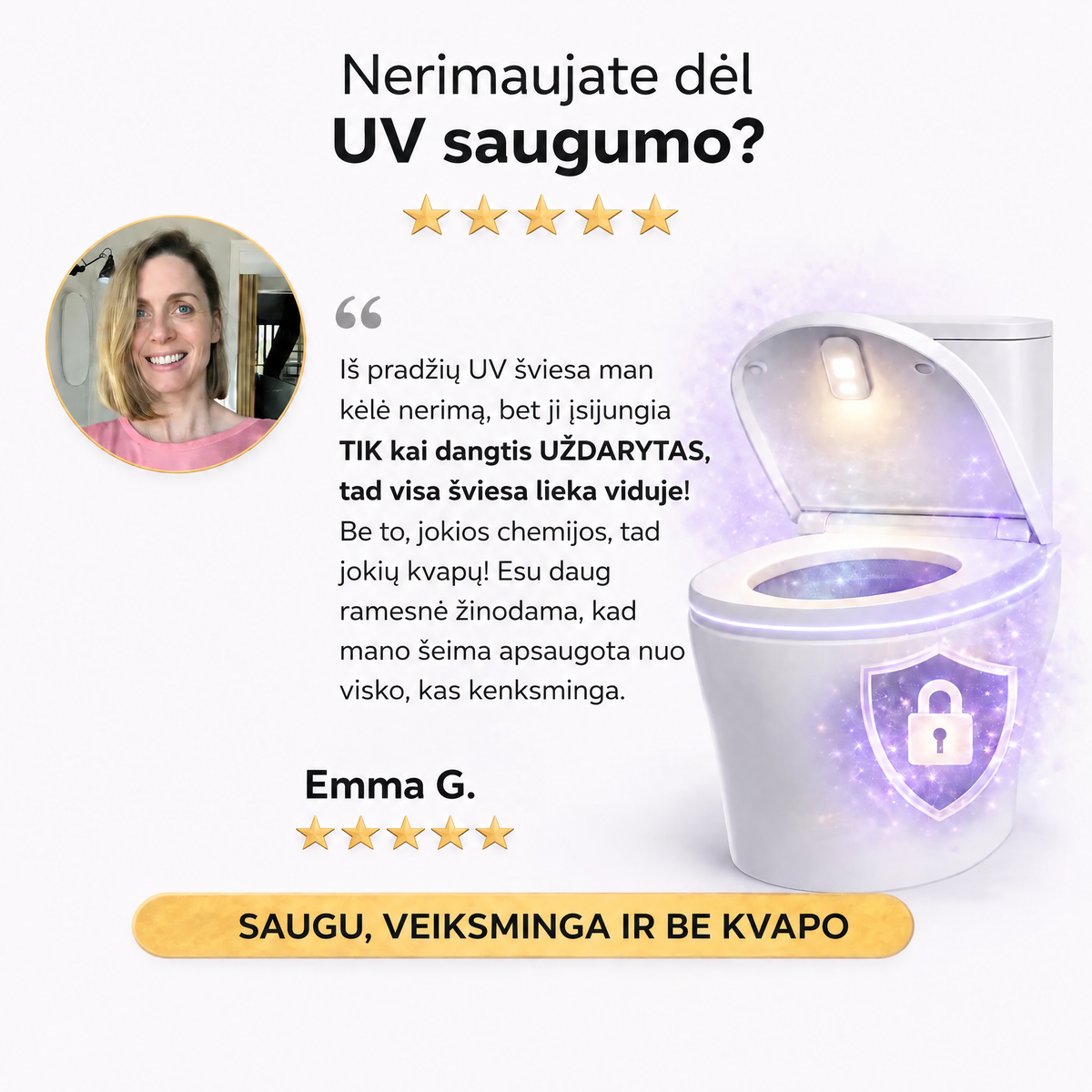 Klozeto UV sterilizatorius Uvara - 1760UVR-LT