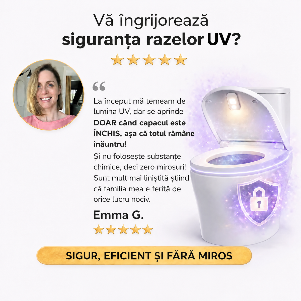 Sterilizator UV pentru toaletă Uvara - 1644UVR-RO