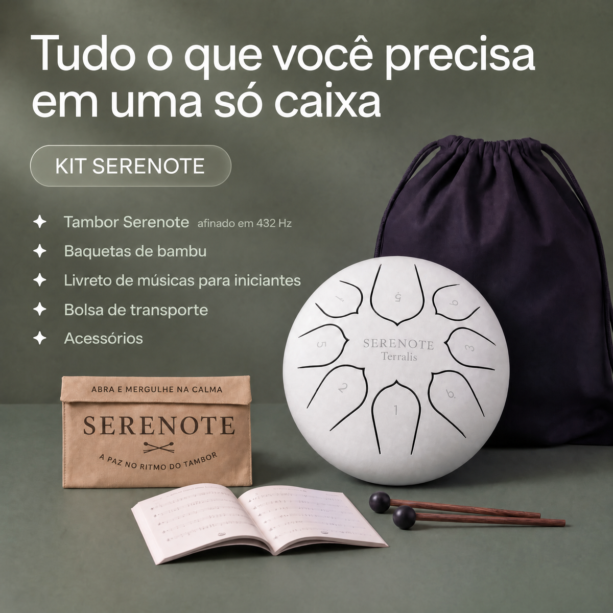 Tambor relaxante Serenote - 6049SRN-BR