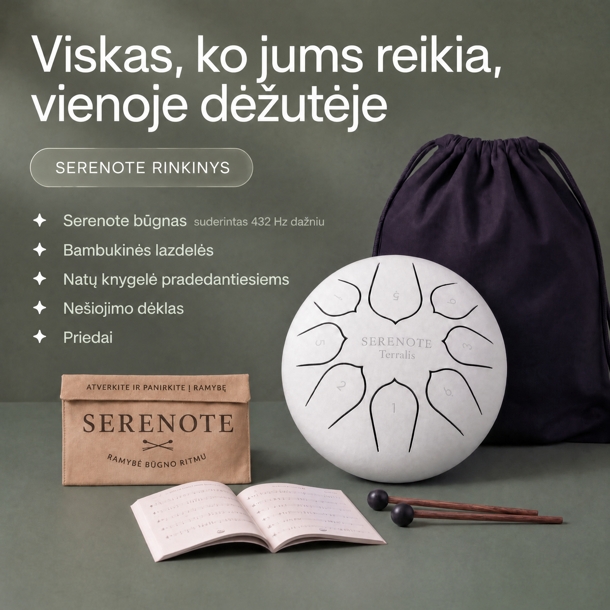 Raminantis būgnas Serenote - 9879SRN-LT