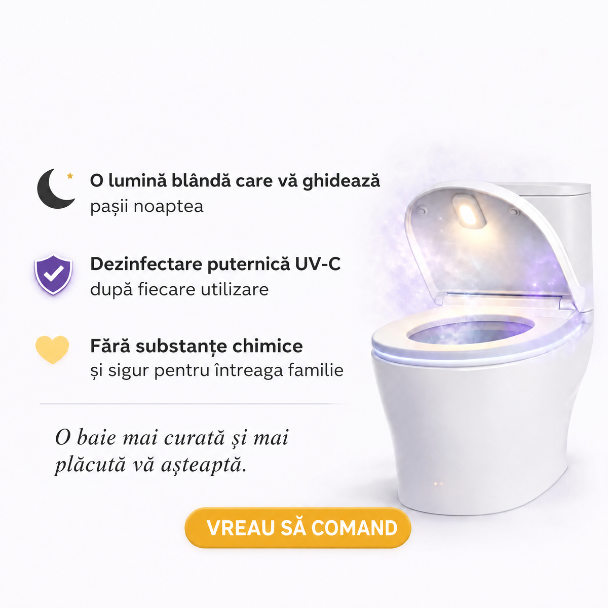 Sterilizator UV pentru toaletă Uvara - 1644UVR-RO
