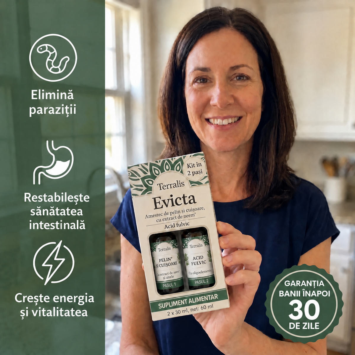 Kit de detoxifiere intestinală în 2 etape Evicta - 5668EVC-RO