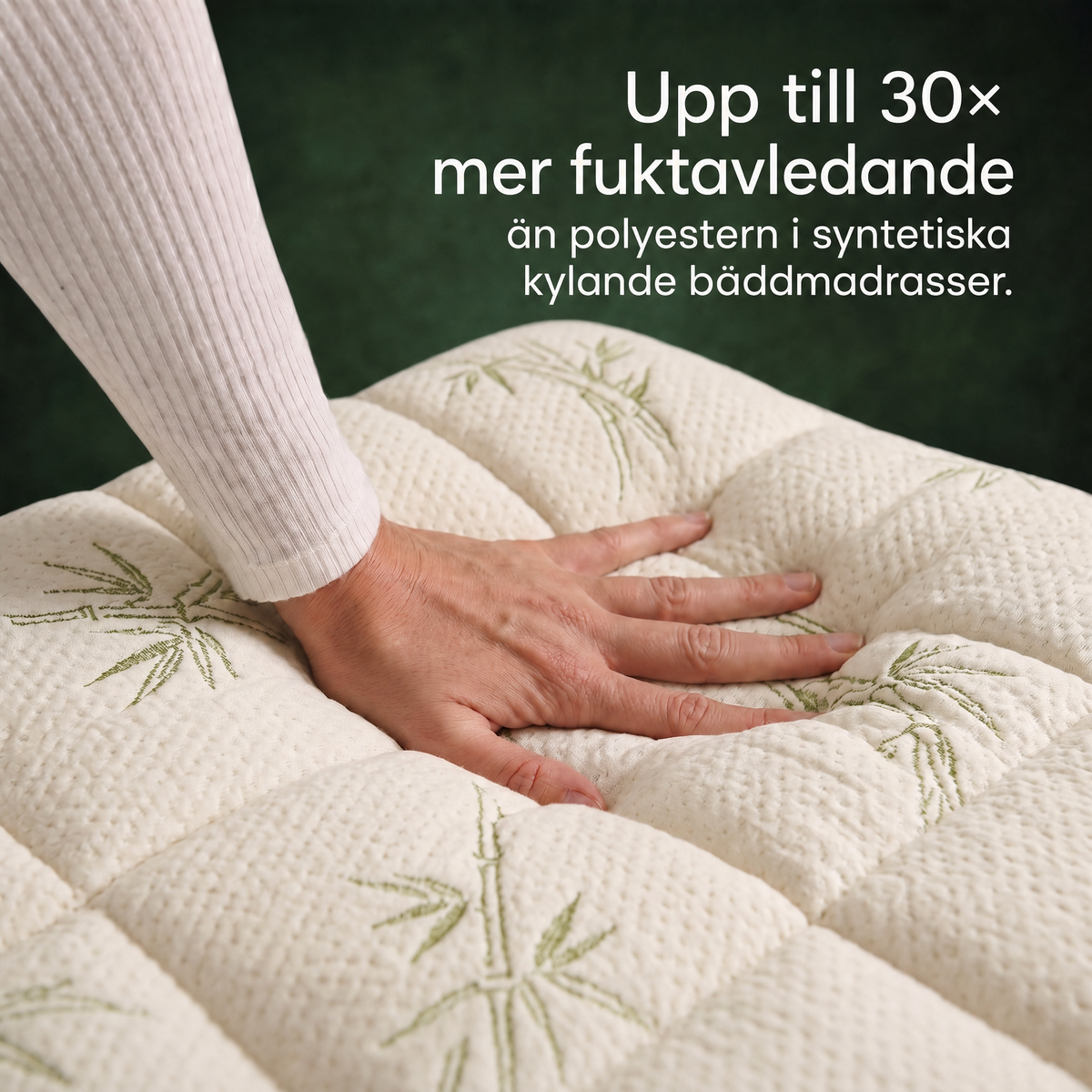 Närbild på Kumoras överdrag, 30 gånger mer fuktavledande