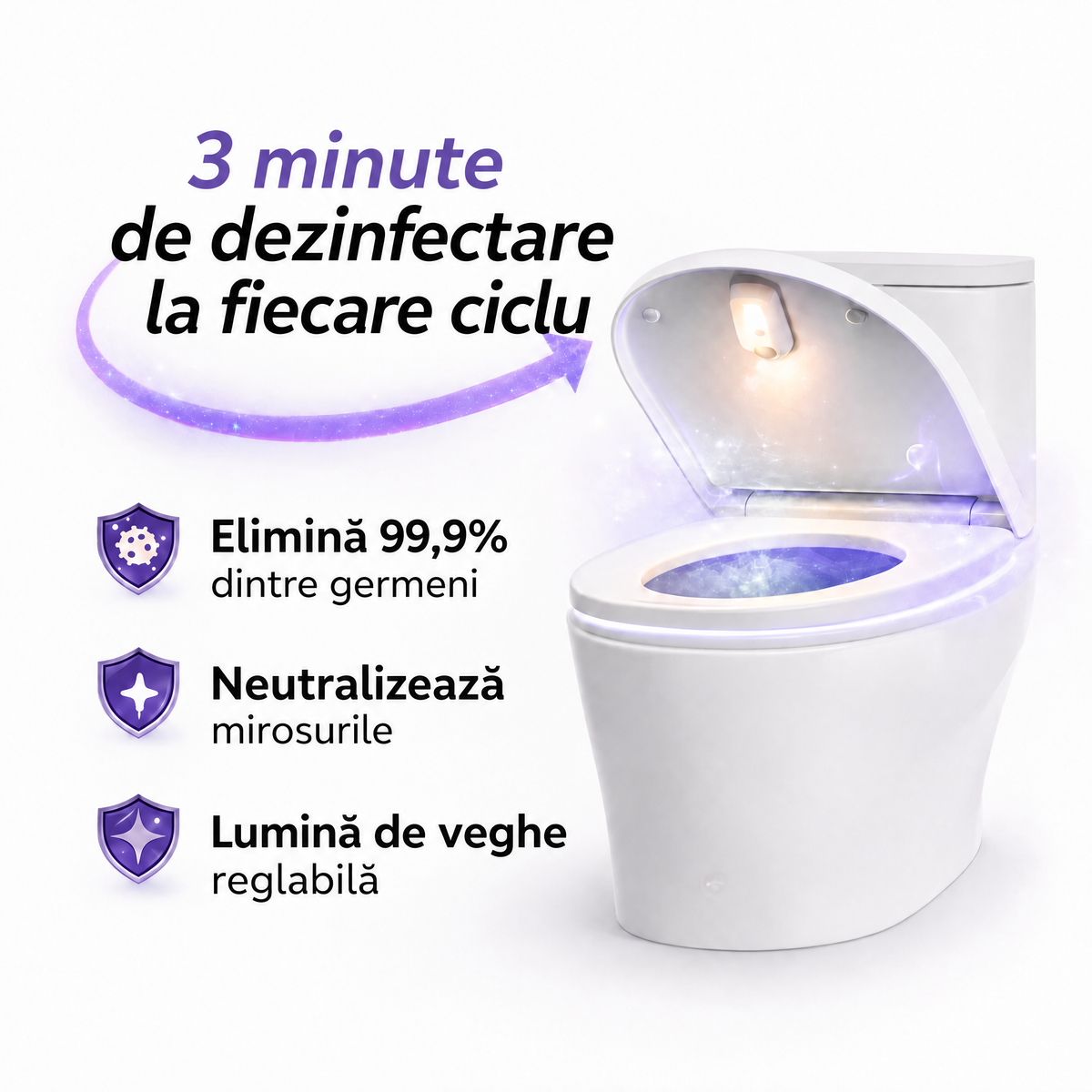 Sterilizator UV pentru toaletă Uvara - 1644UVR-RO